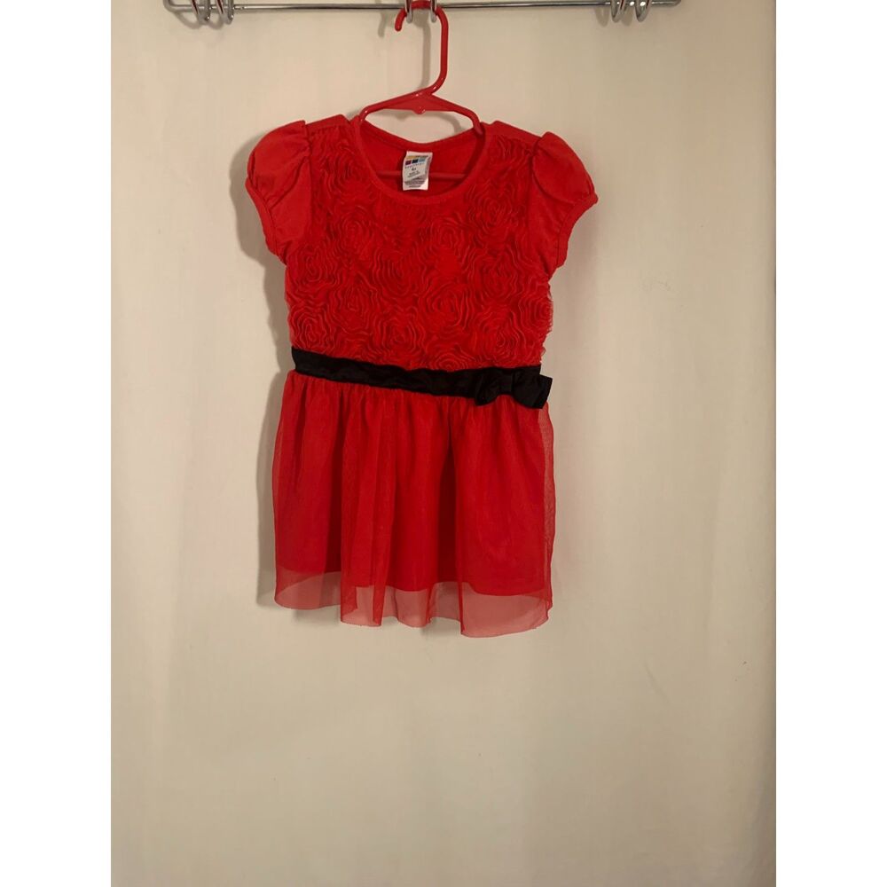 Healthtex Red Floral Bodice Tulle Party Dress – 4T